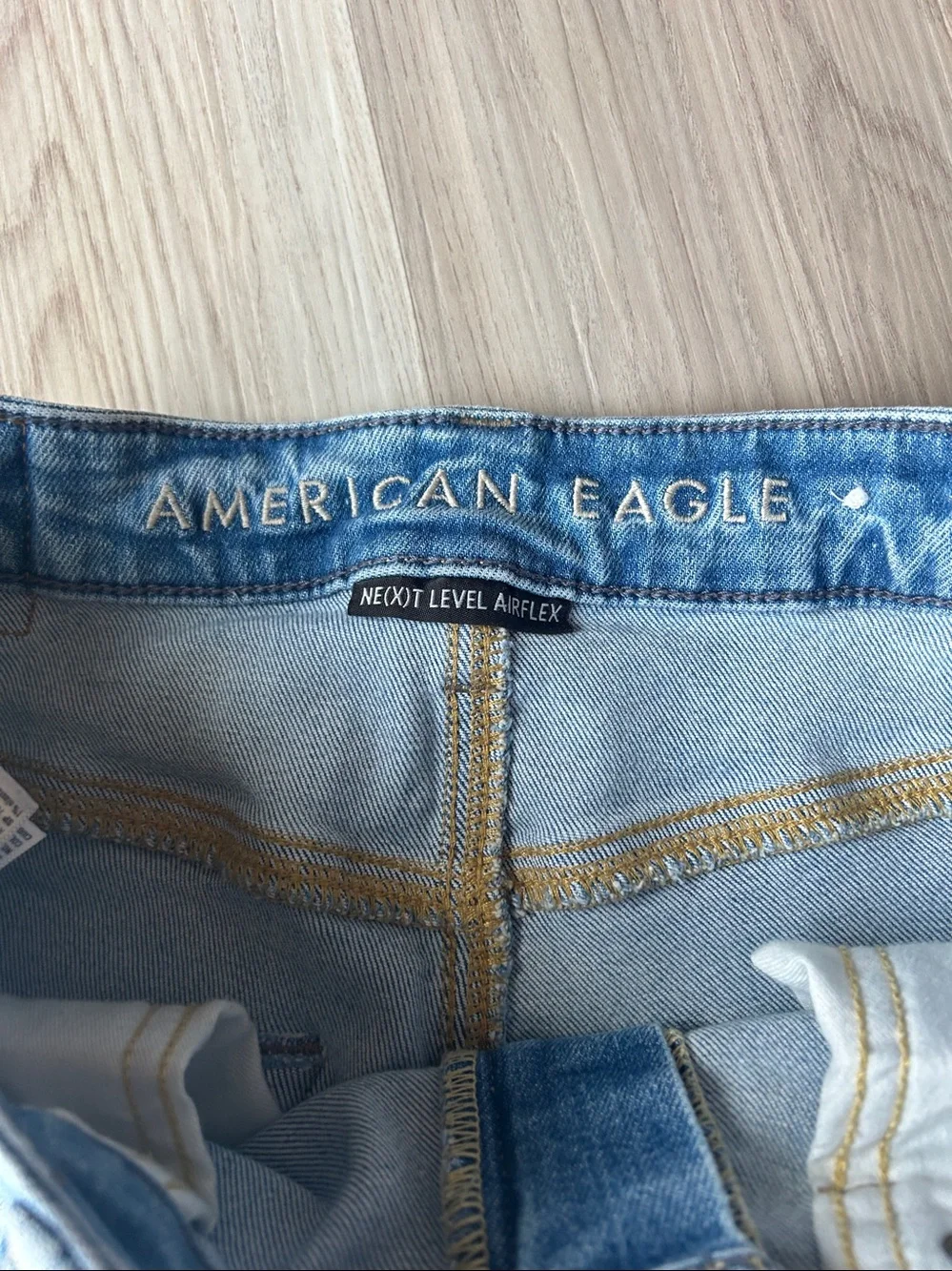 American Eagle Next Level Airflex Distressed Denim Men's/Unisex Shorts 30 Blue